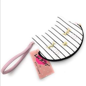 Betsey Johnson Coin Purse Wallet Kitty Cat Stripes